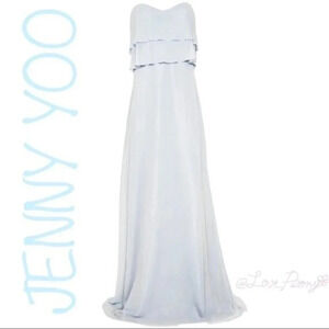 JENNY YOO OLIVIA Luxe Chiffon Bridesmaids Dress in Serenity Blue